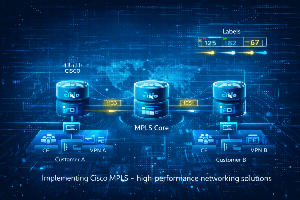 Cisco MPLS hálózati architektúra és label alapú csomagtovábbítás